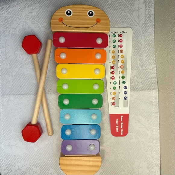 Melissa & Doug Caterpillar Rainbow Color Xylophone With Instructional Card - Picture 4 of 7